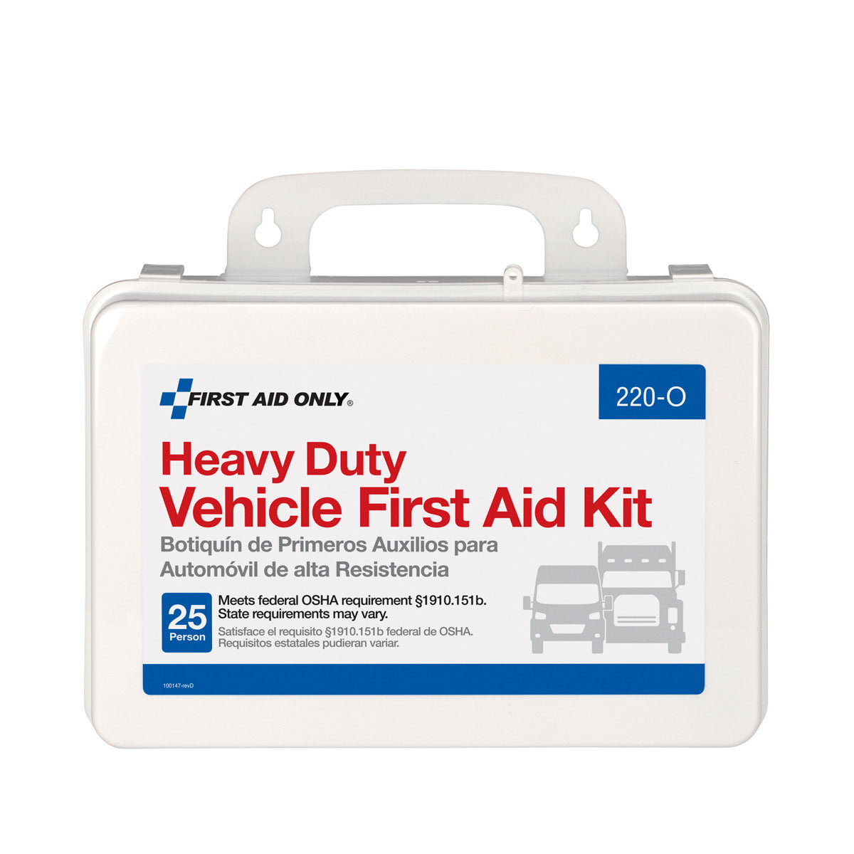 25 Person Car First Aid Kit (Plastic Case)