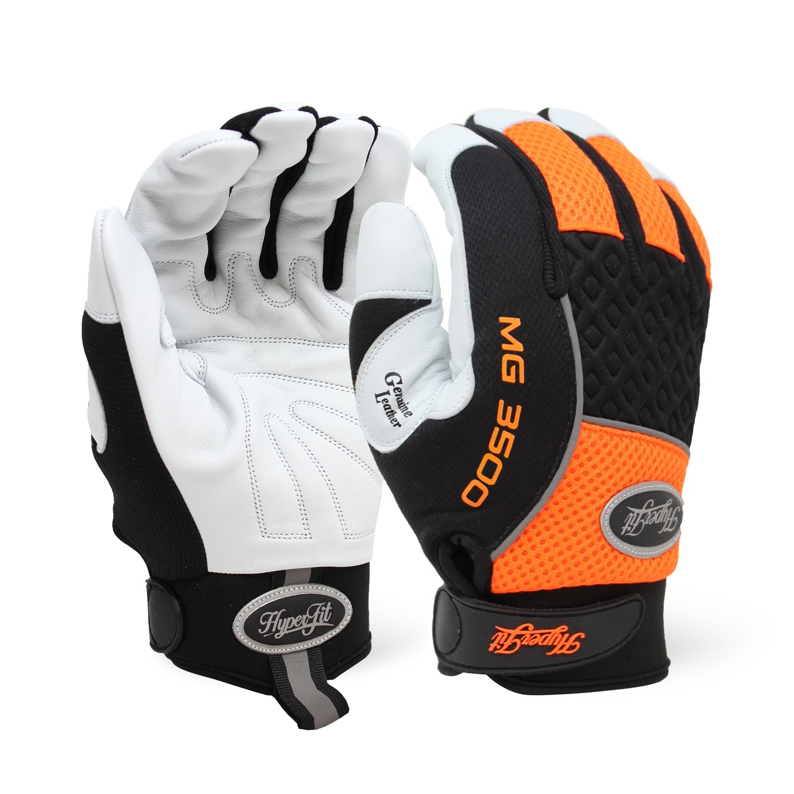 Single Pair - Perfect-Fit Orange Premium Goatskin Mechanic Glove