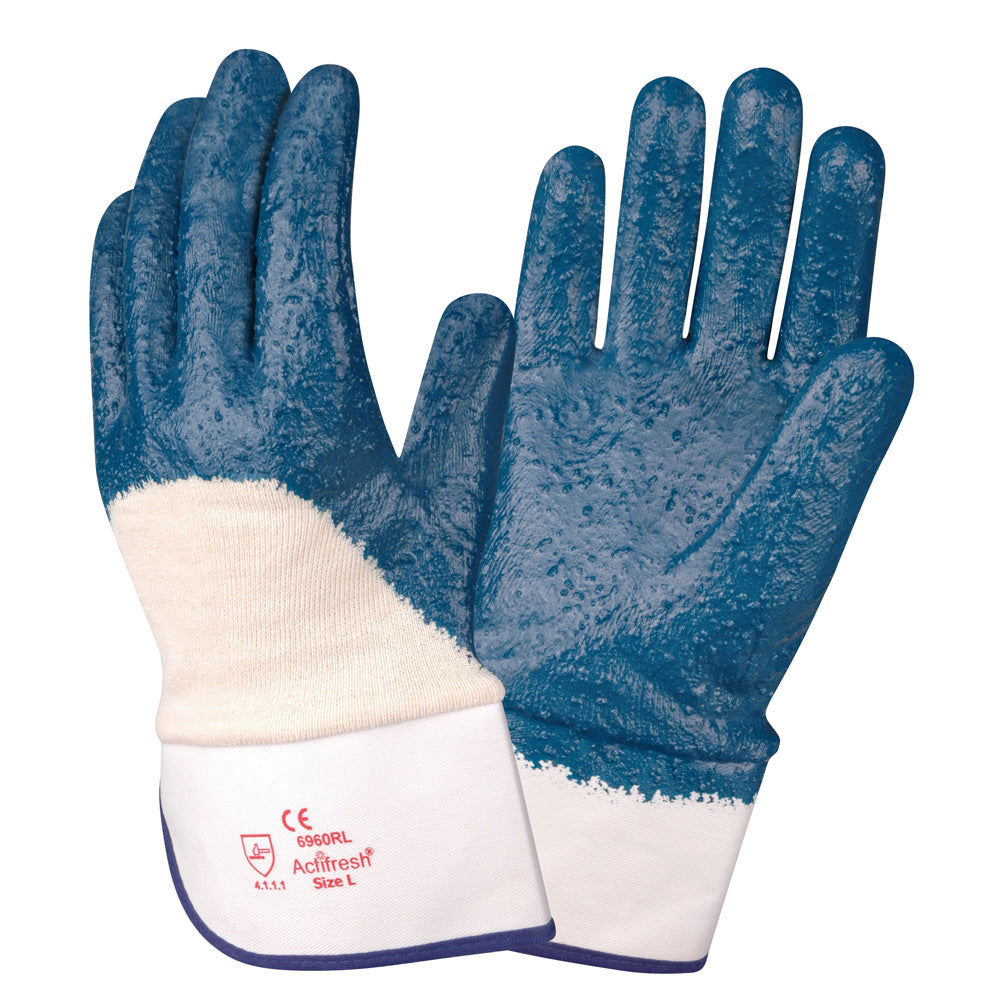 Single Pair - Premium Nitrile Palm Coated with Jersey Lining and Rough Finish