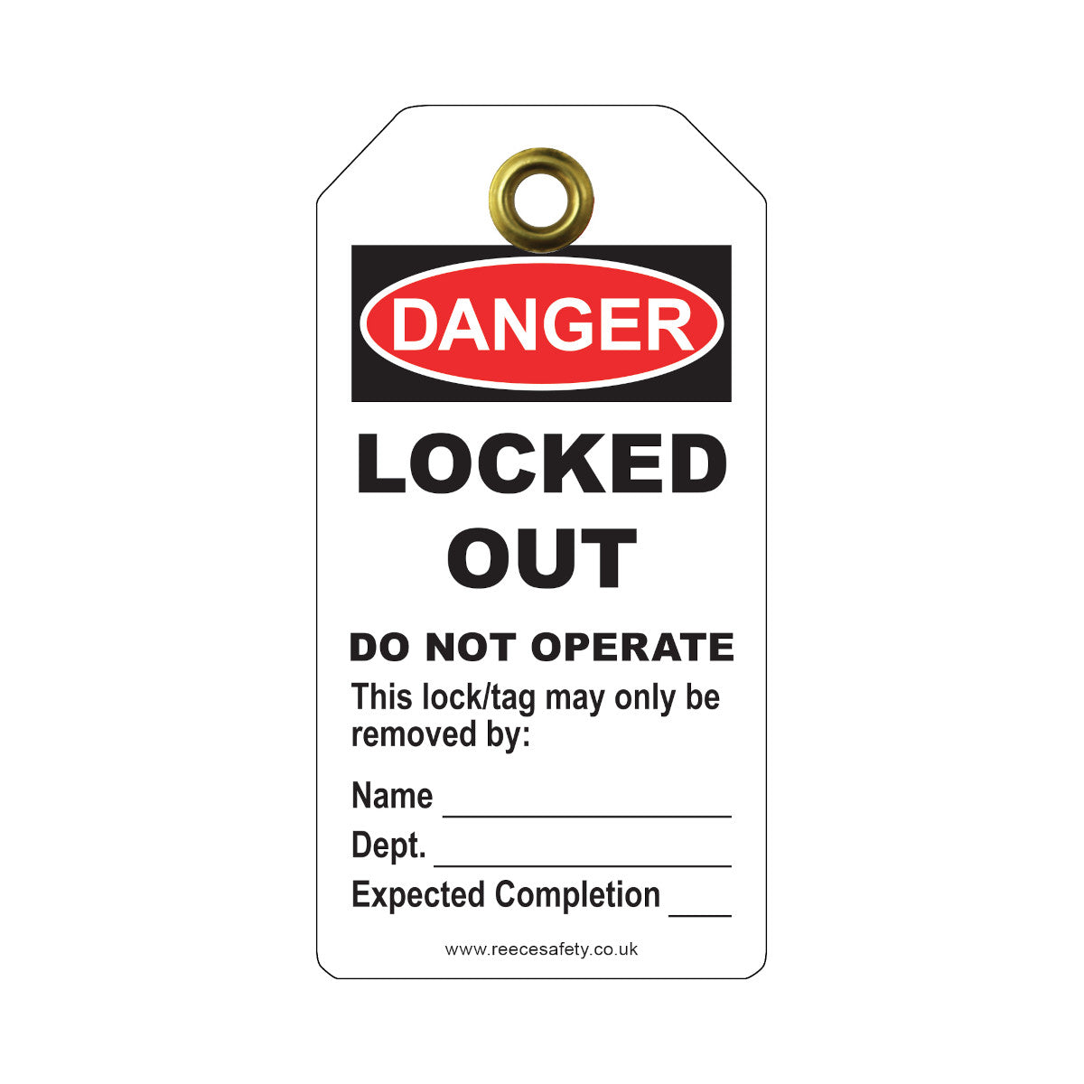 REECE  Danger Locked Out Tough Tag (Pack of 10)