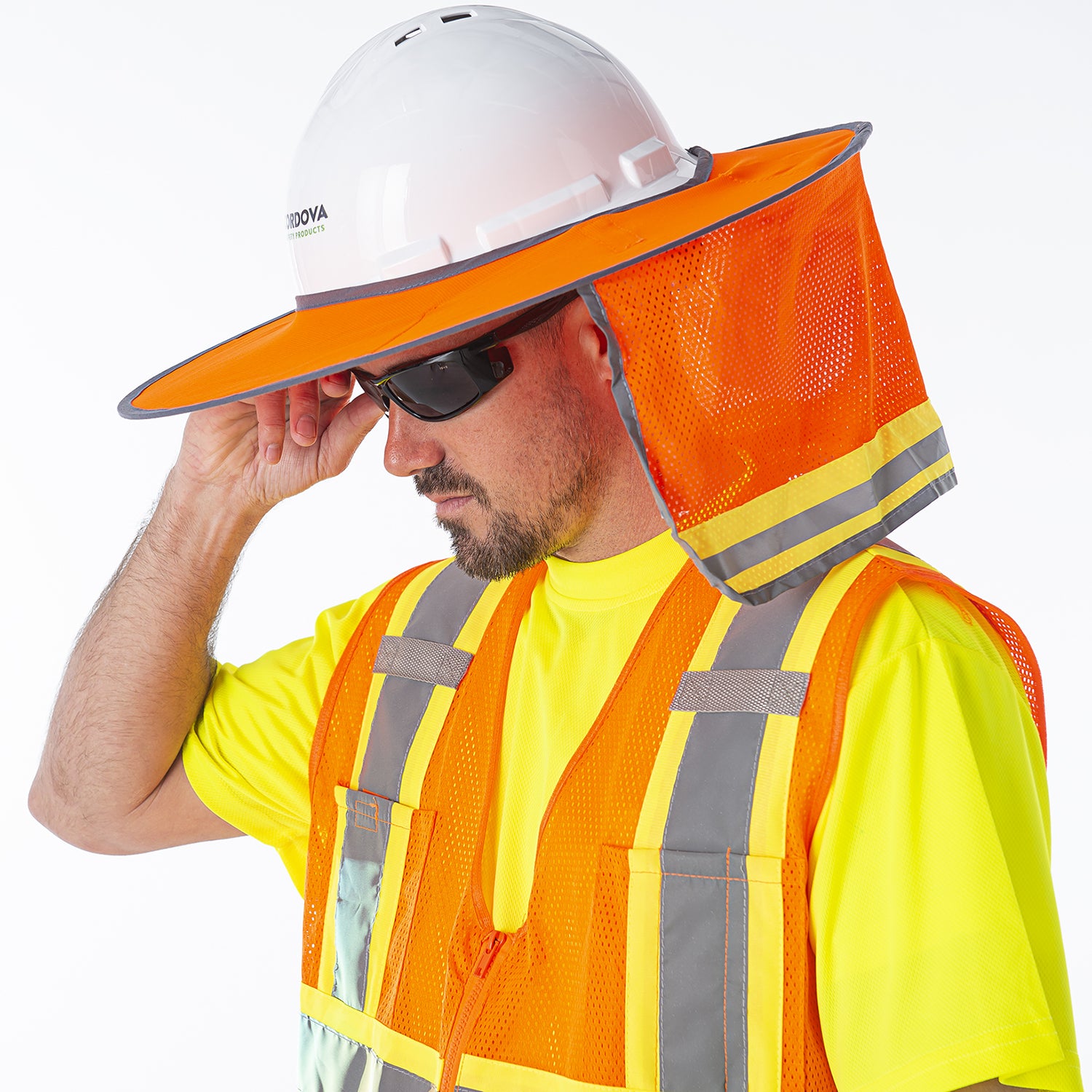 Hi-Vis Orange Polyester Mesh Neck Shade