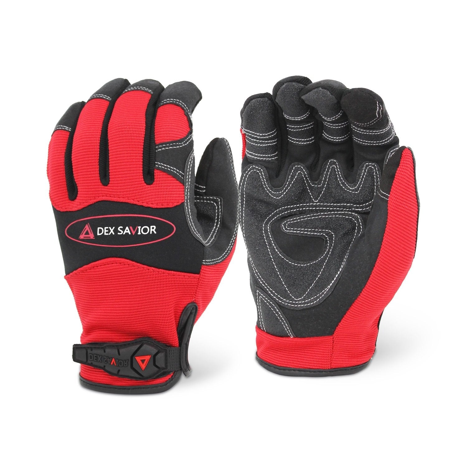 Single Pair - Dex Savior Reinforced Red Mechanic Glove