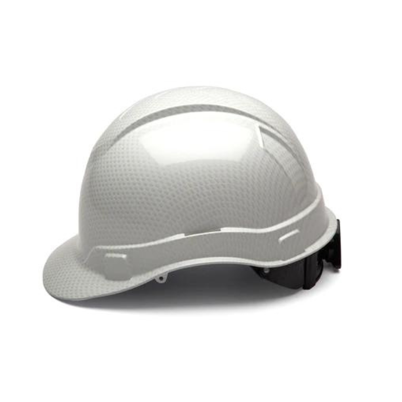 White Pyramex Ridgeline Cap Style Hard Hat 4-Point Ratchet Suspension