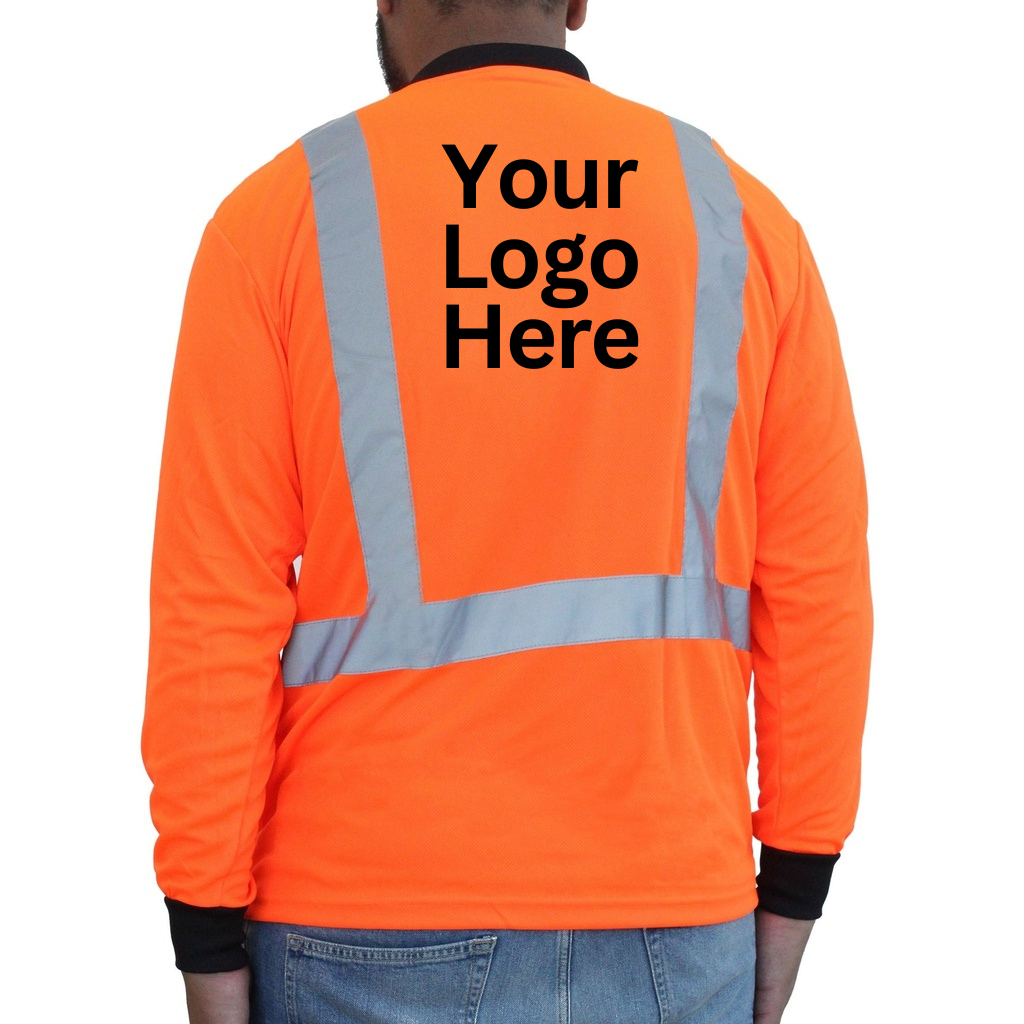 Hi-Viz Orange Class 2 Long Sleeve Mesh T-Shirt