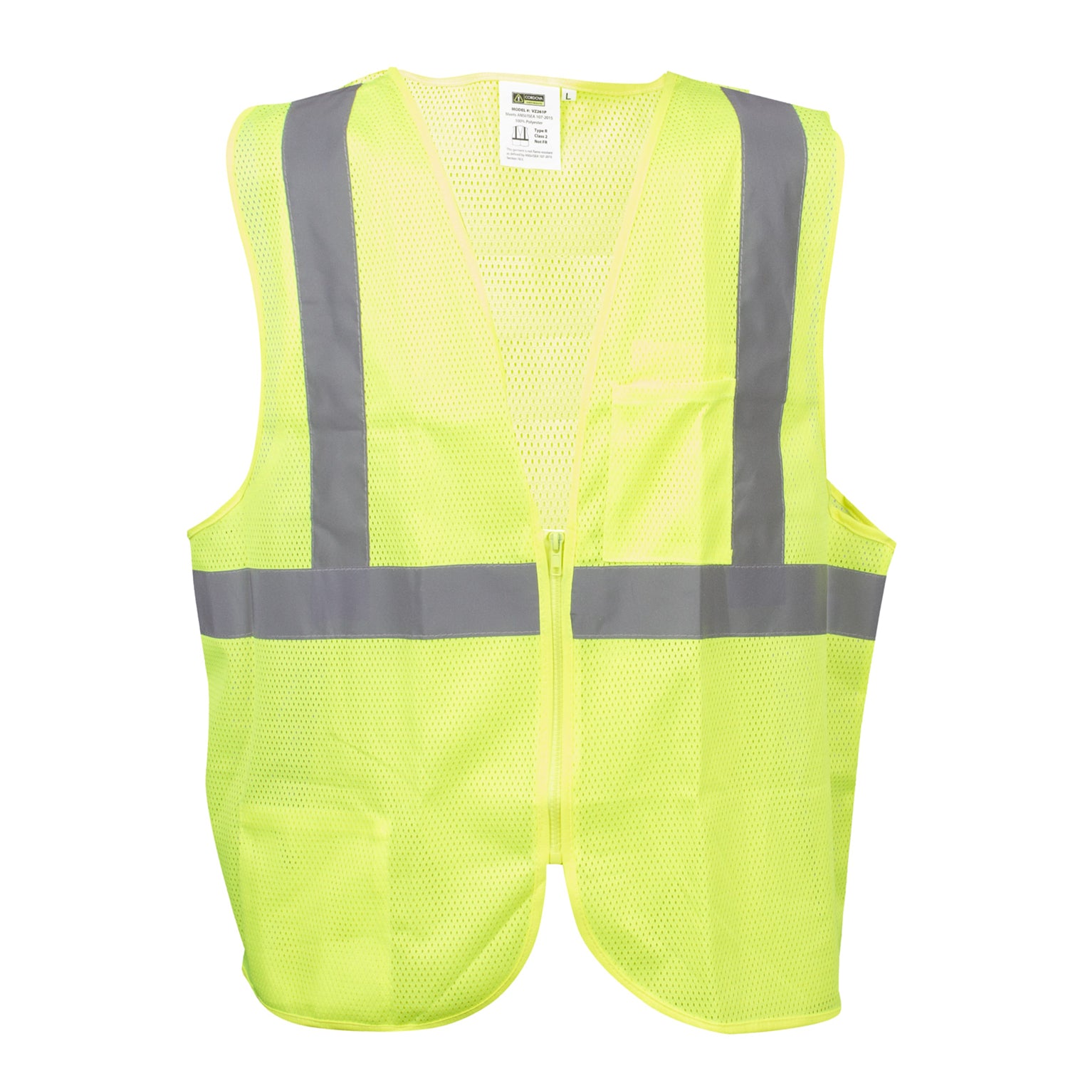 Class 2 Hi-Vis Green Mesh Protective Vest (Multi-Pockets)