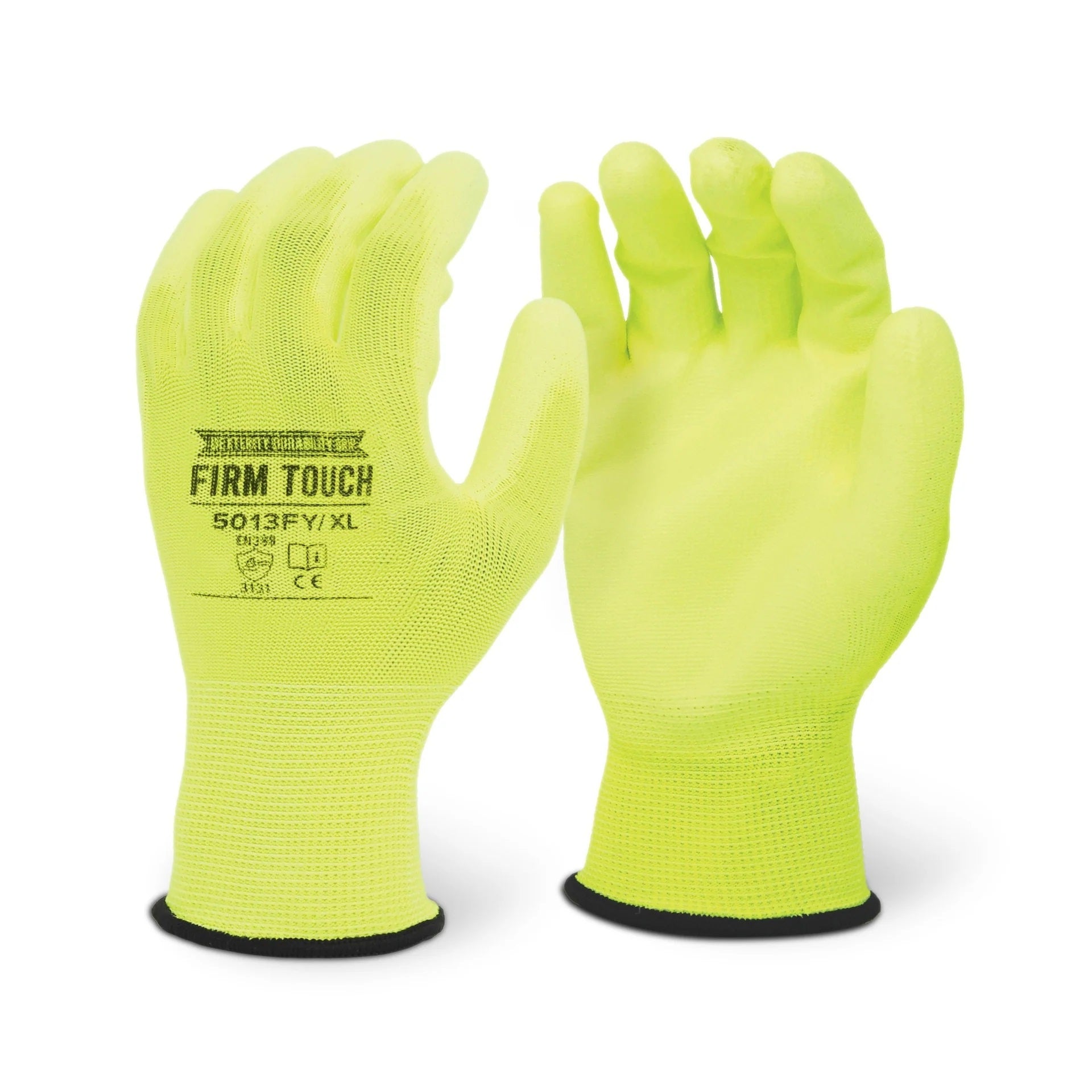 12 Pairs - Hi Vis Polyurethane Coated Nylon Gloves