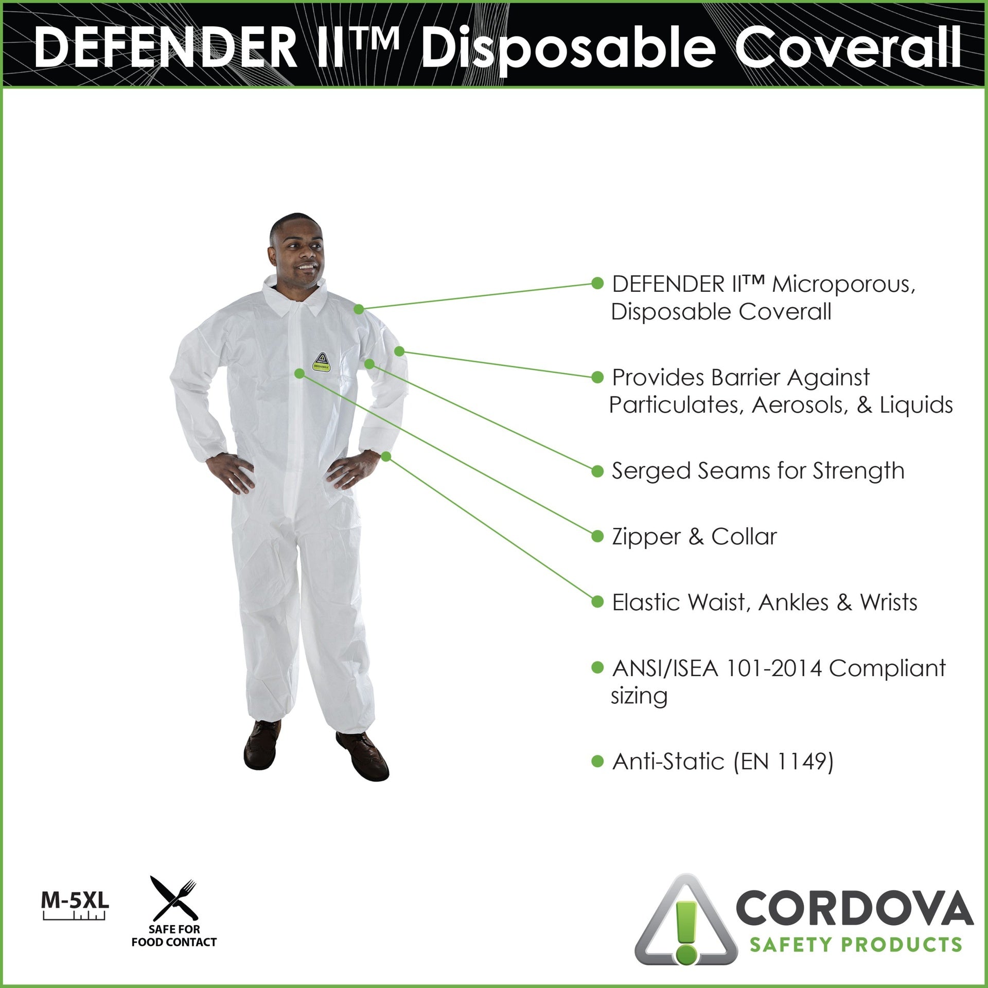 Defender II Coverall Elastic (25 Pieces)