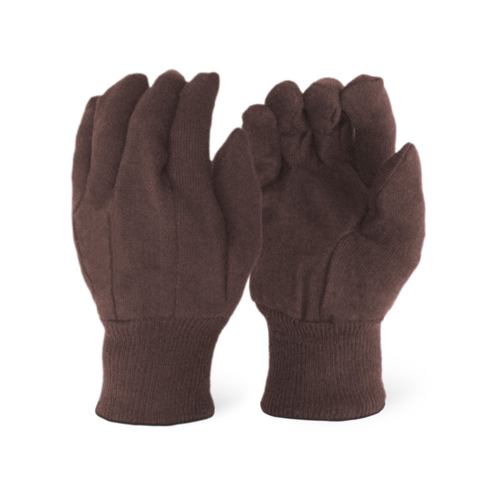 12 Pairs - Brown Jersey Gloves