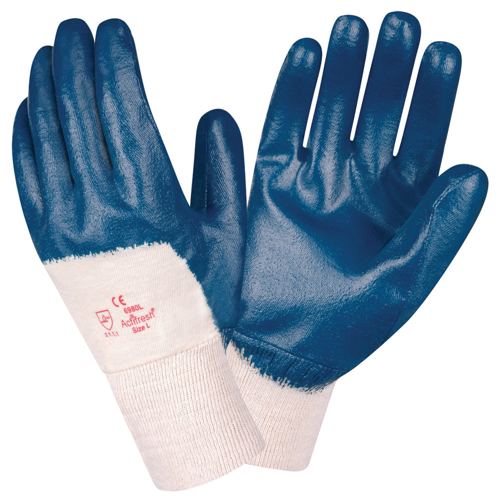 12 Pairs - Nitrile Coated Glove with Interlock and Smooth Coating