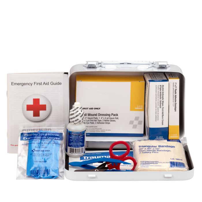 10 Person Vehicle First Aid Kit, Metal Case