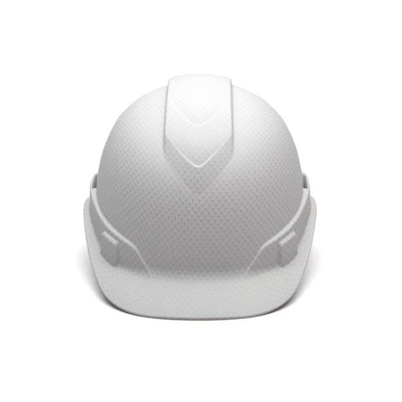 Matte White Graphite Pyramex Ridgeline Cap Style Hard Hat 4-Point Ratchet Suspension