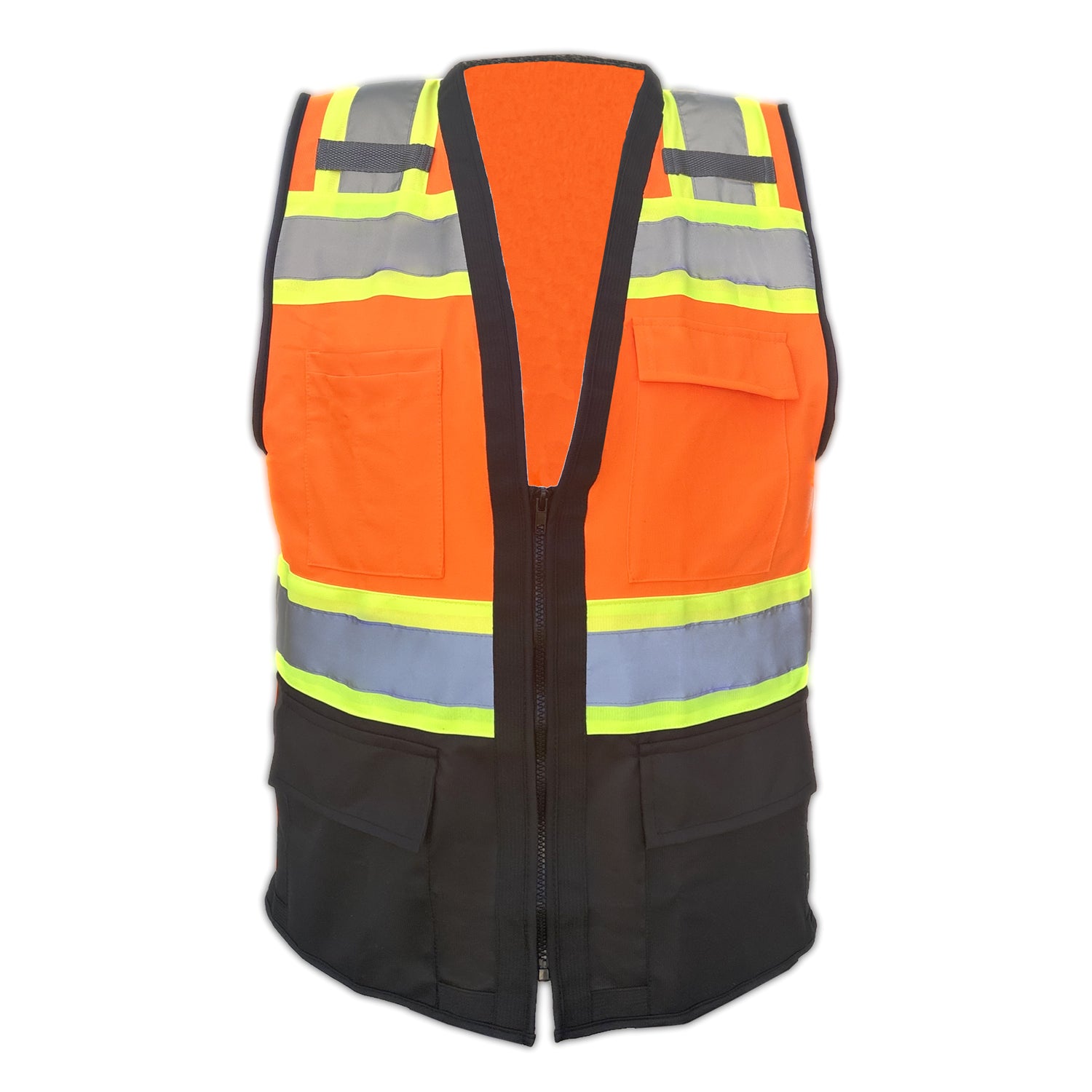 Hi Vis Orange Vest - Black Bottom