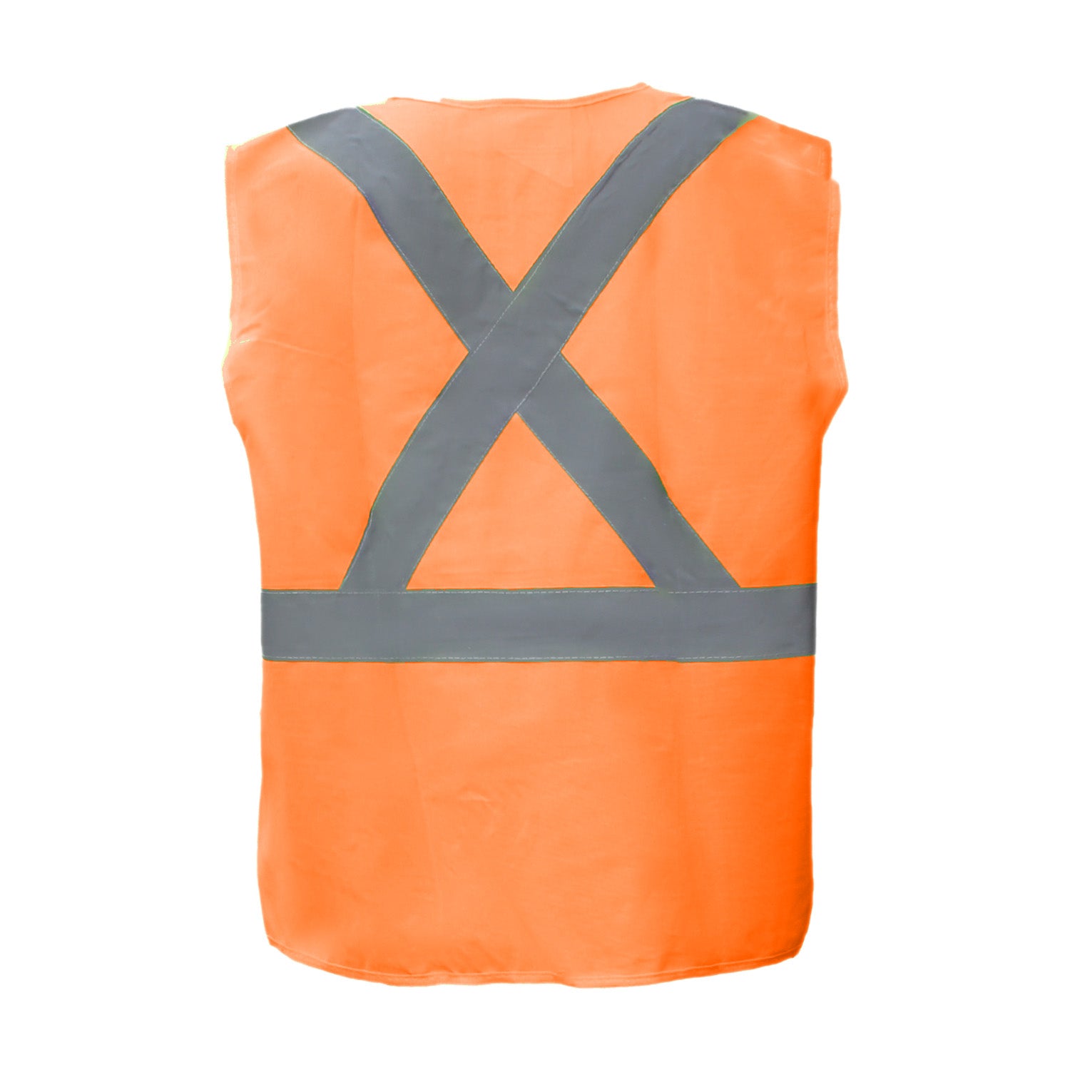 Orange Class 2 Safety Vests (Velcro Closure) - X Style